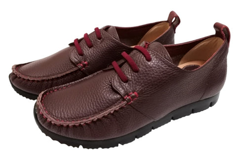 【arui_toe 3955BL ブルーレッド】本革コンフォートモカシンデッキシューズ